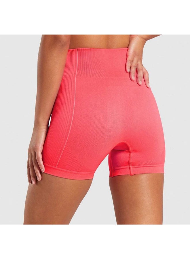 High Waist Skinny Shorts Pink - Image 3