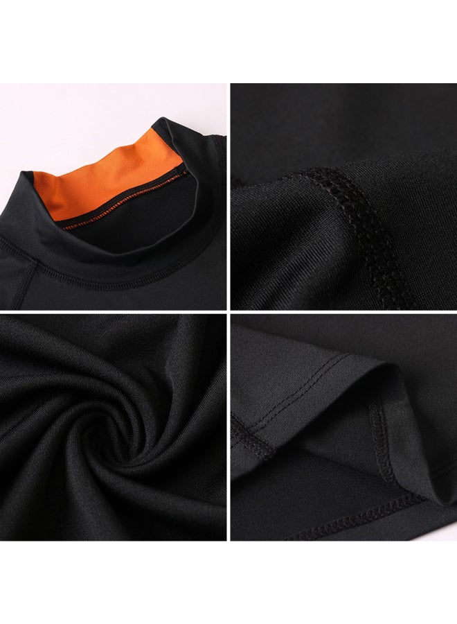 تيشيرت مضغوط بأكمام طويلة أسود - Image 2