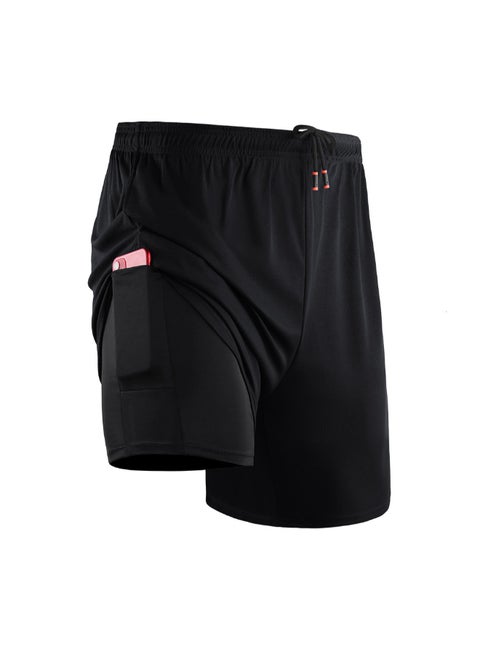 2-In-1 Sports Training Shorts Black