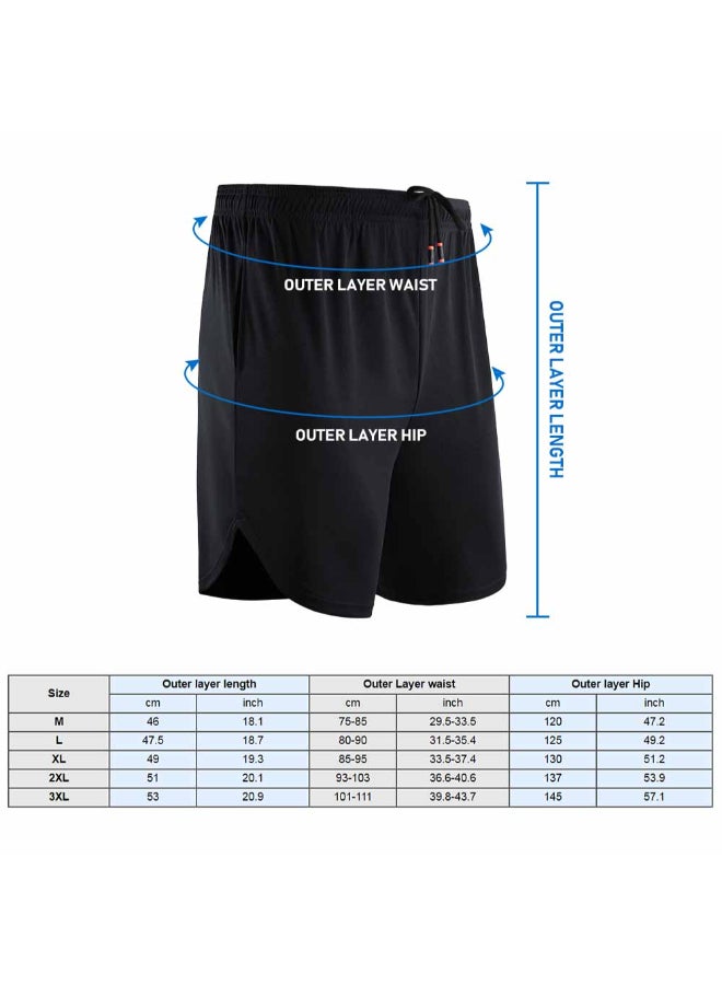 Generic - 2-In-1 Sports Training Shorts Black - Image 1
