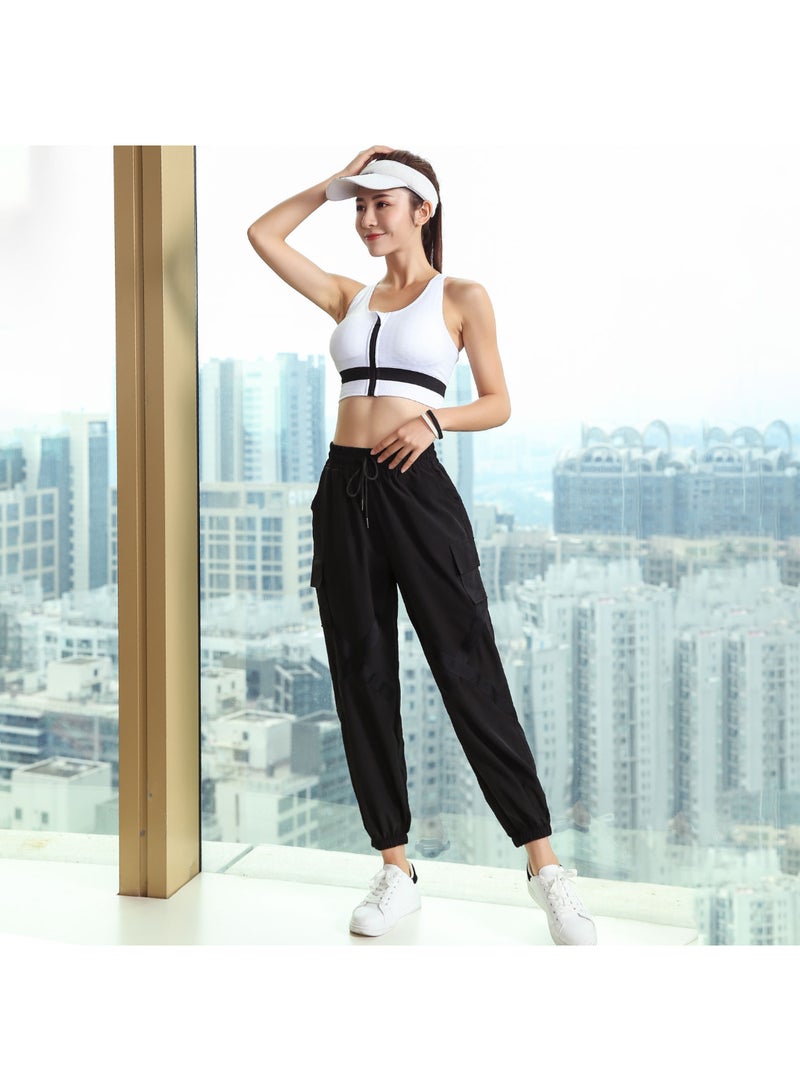 Elastic Moisture-Wicking Baggy Pants Black  - Image 2
