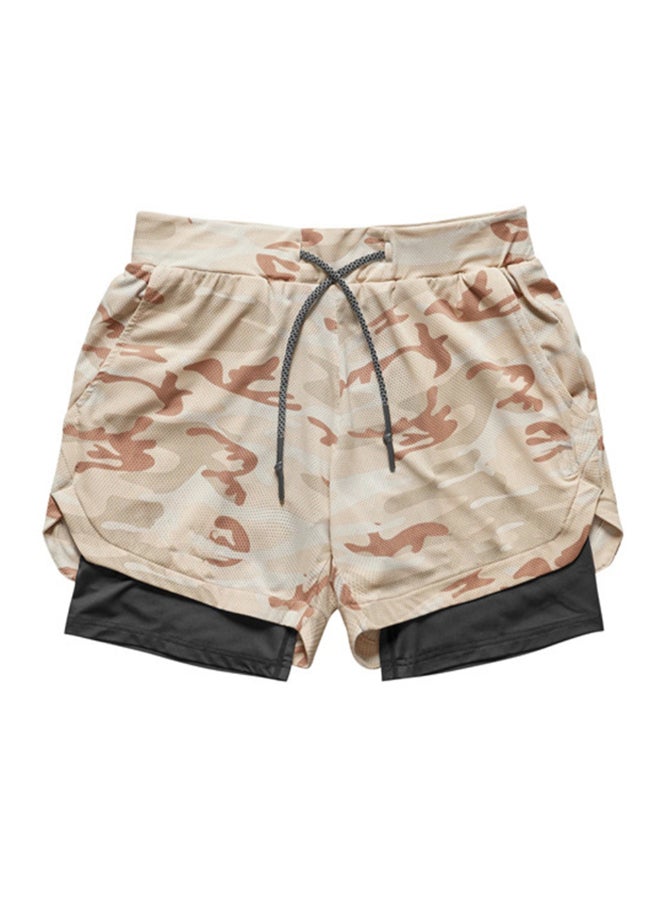 Sport Performance Fitness Shorts Khaki  - Image 1