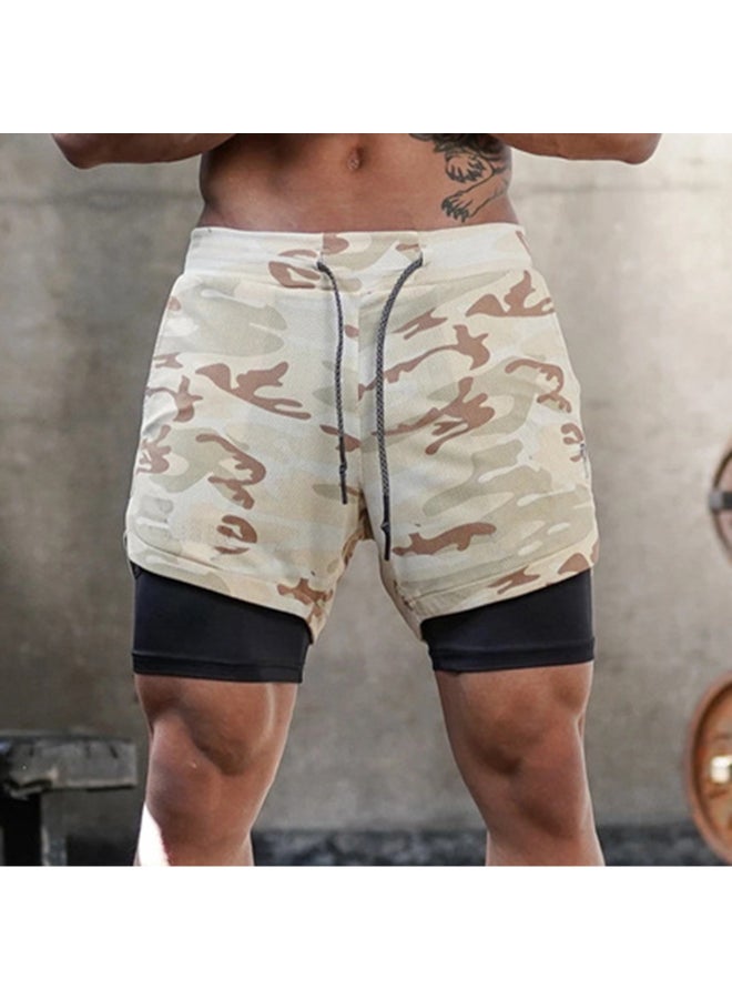 Sport Performance Fitness Shorts Khaki  - Image 4