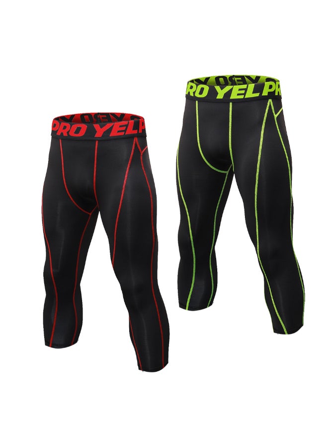 2-Piece Sportswear Leggings Set Black  - Image 1