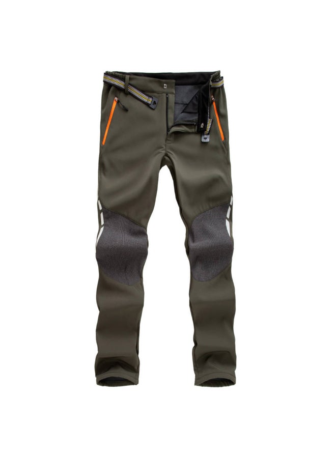 Trekking Sports Zipper Pockets Pants Dark Green/Grey  - Image 1
