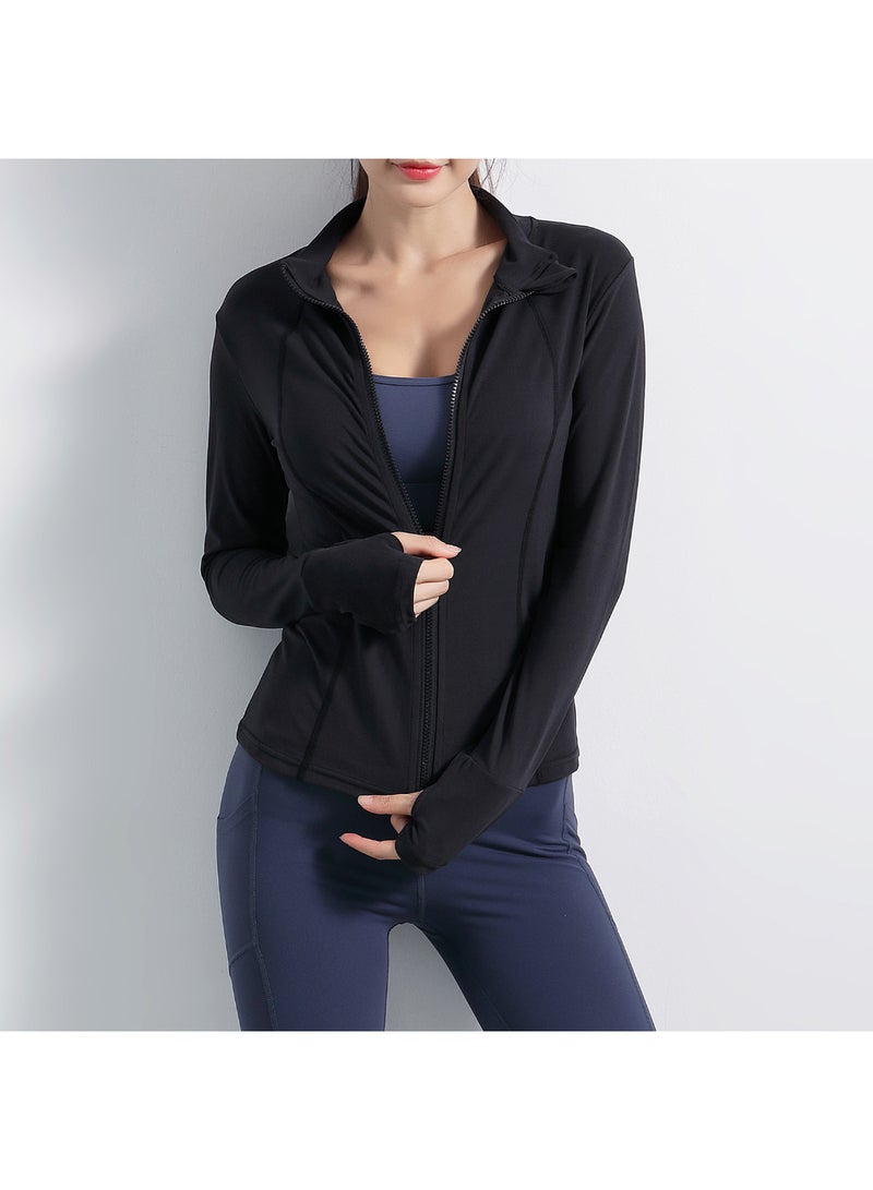 Full Zip Slim Sports Jacket Black  - Image 1