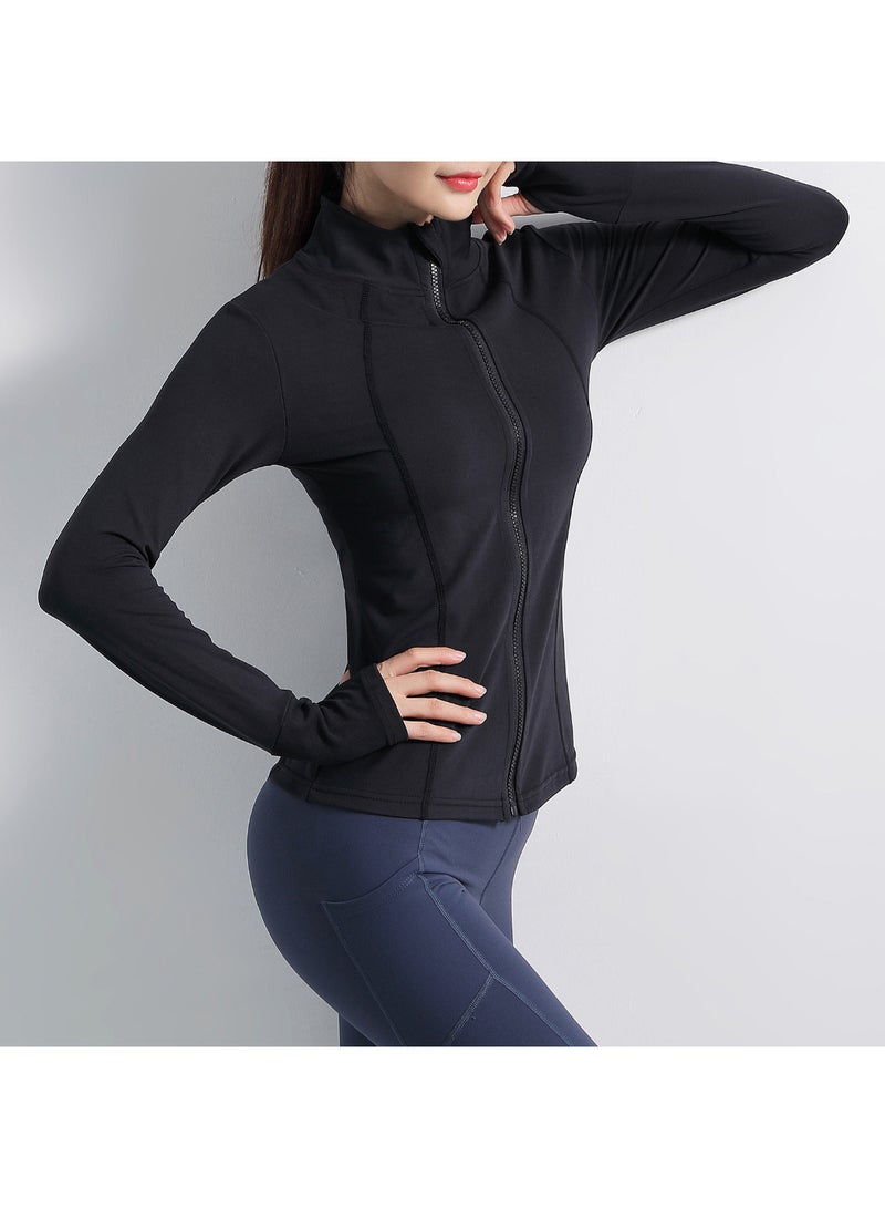 Full Zip Slim Sports Jacket Black  - Image 3