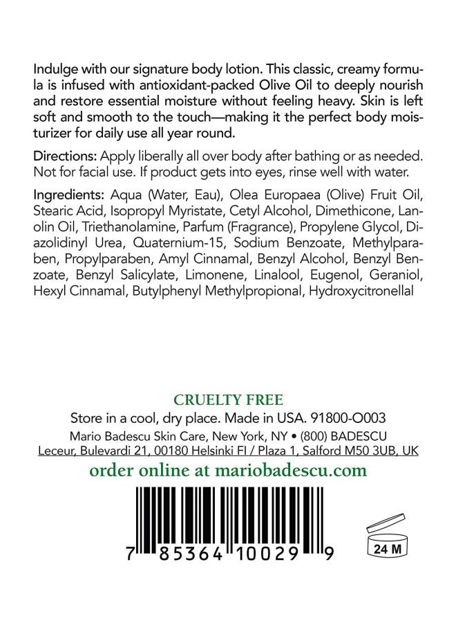 MARIO BADESCU Super Rich Olive Body Lotion 177ml - Image 3