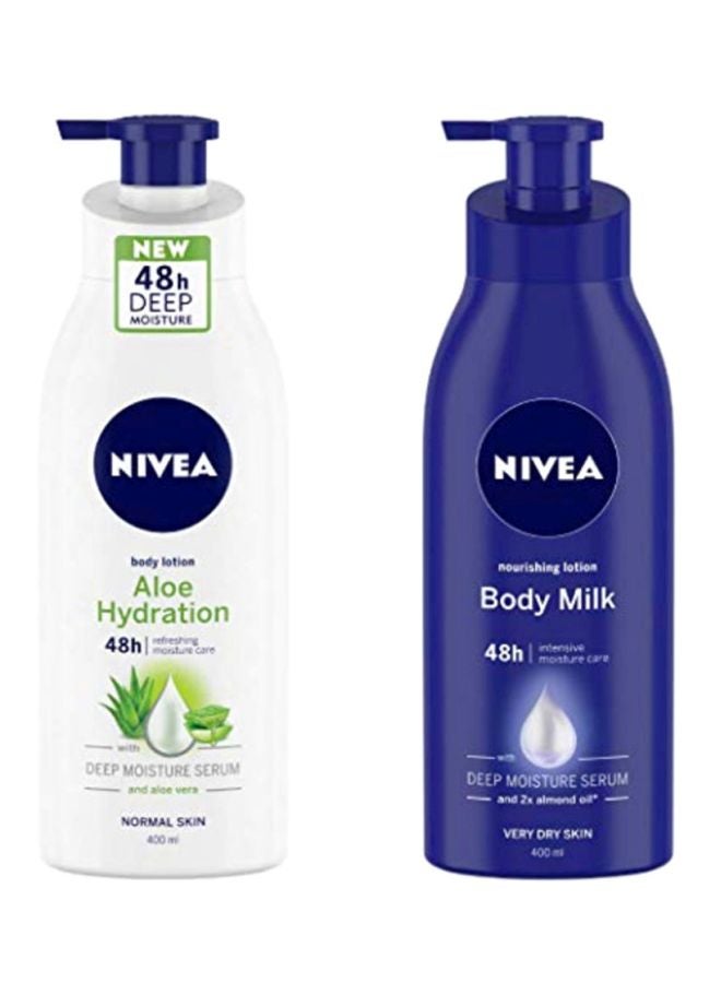 Nivea Aloe Hydration Body Lotion With Deep Moisture Serum 400+400ml - Image 1