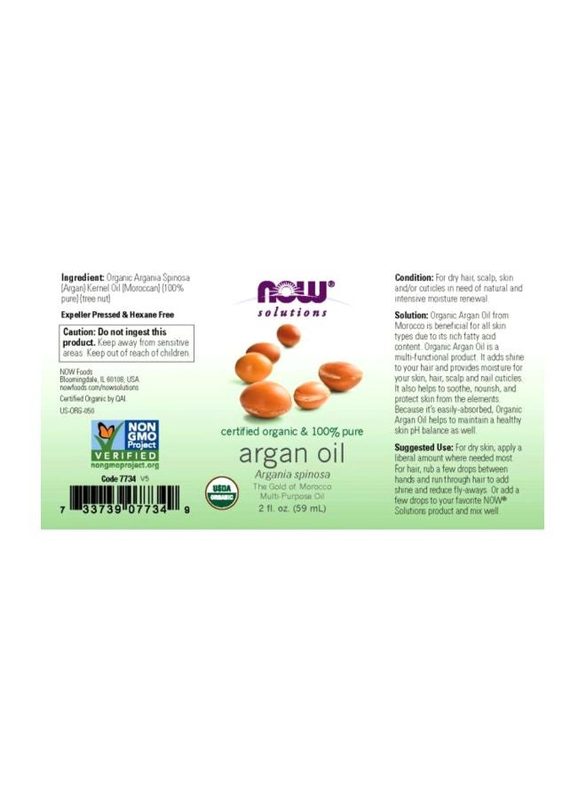 Pack Of 2 Certified Organic Argan Oil Set 2x59ml