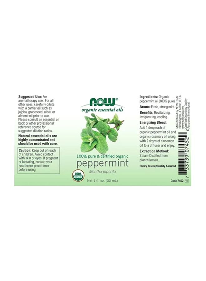 Now Foods Organic Peppermint Essential Oil 30ml - Image 3