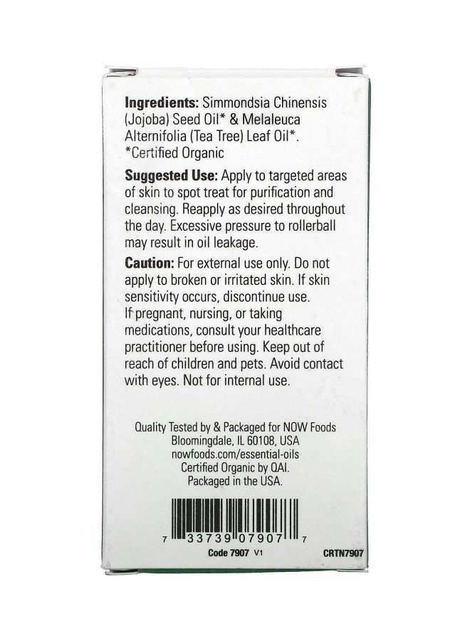 Now Foods Certified Organic Tea Tree Roll On Oil 10ml - Image 3