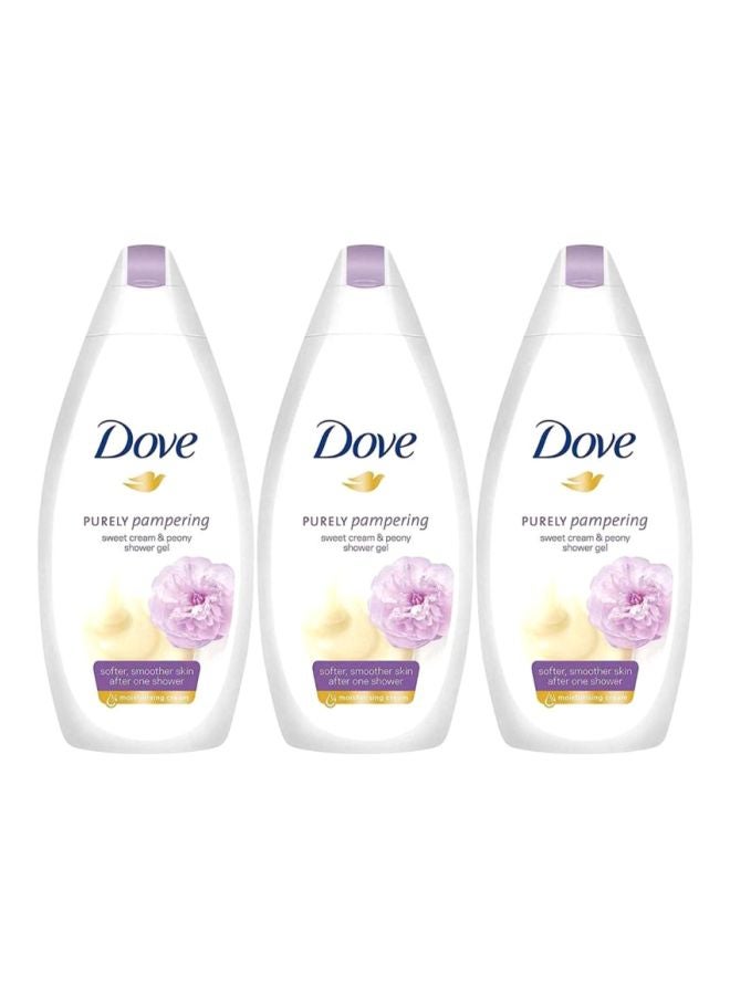 Dove - Purely Pampering Sweet Cream And Peony Shower Gel 3x500ml - Image 1