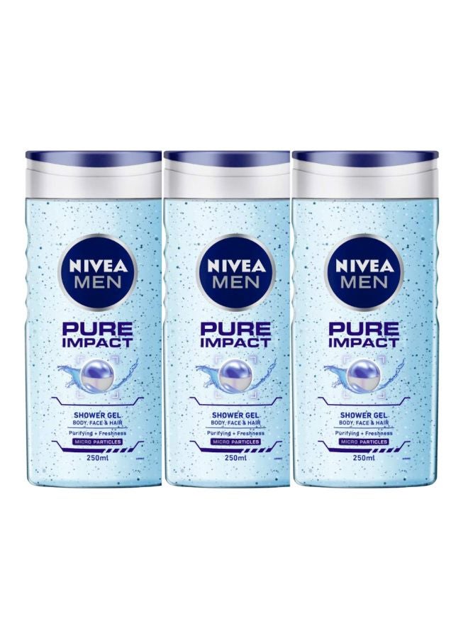 Nivea Pure Impact Shower gel 250ml Pack of 3 3x250ml - Image 1