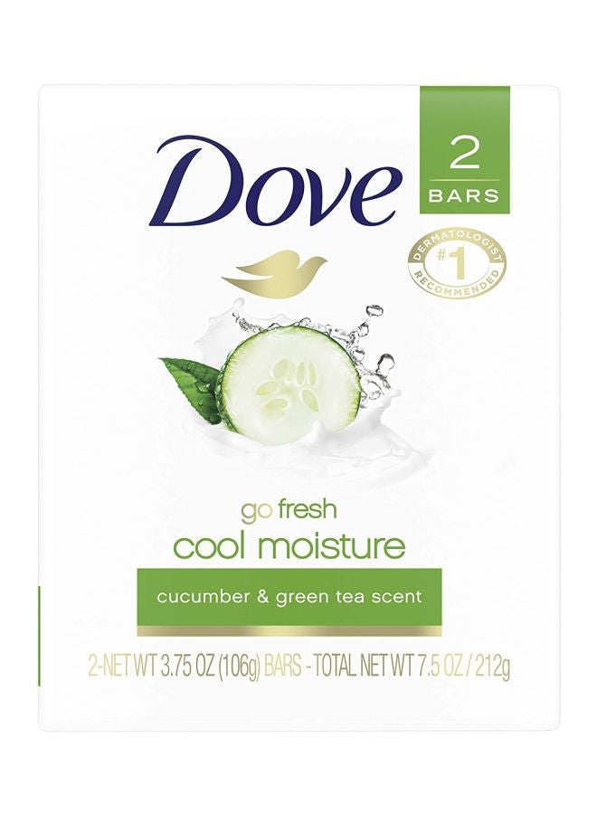 Dove Pack Of 2 Go Fresh Cool Moisture Beauty Bar - Image 1