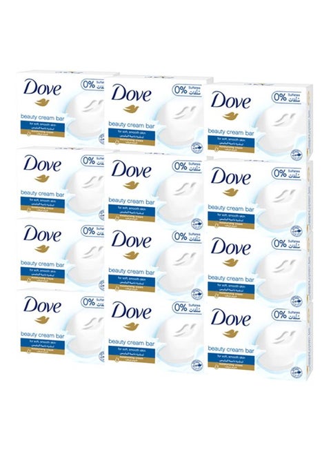 Moisturising Beauty Cream Bar Soap White 135g Pack of 12 135grams