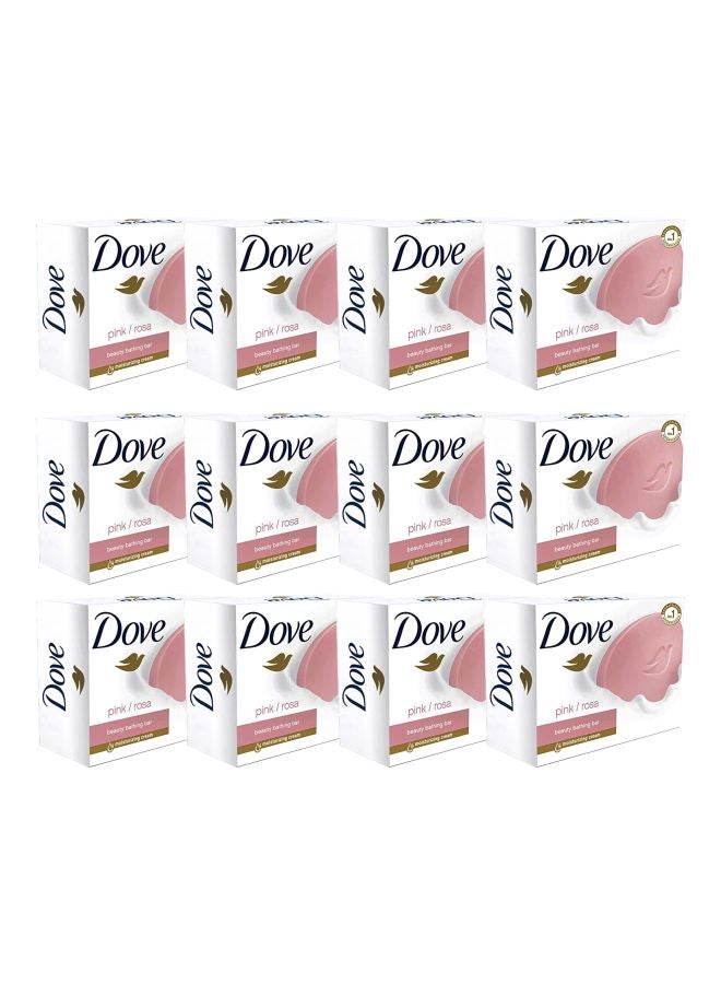 12-Piece Beauty Cream Pink Rosa Bar Soap Set 12x135grams 