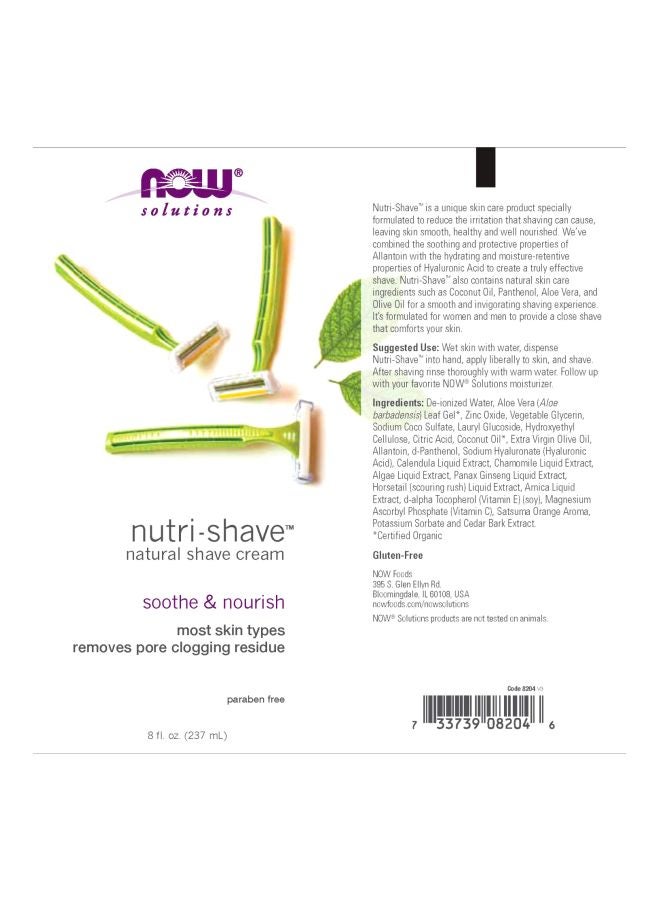Now Foods - Solutions Nutri-Shave Natural Shave Cream 237ml - Image 1