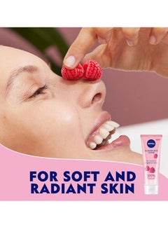 Nivea Face Glowing Scrub, Dry And Sensitive Skin, Organic Rice Bio Raspberry 75ml  - Image 4