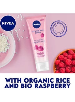 Nivea Face Glowing Scrub, Dry And Sensitive Skin, Organic Rice Bio Raspberry 75ml  - Image 2