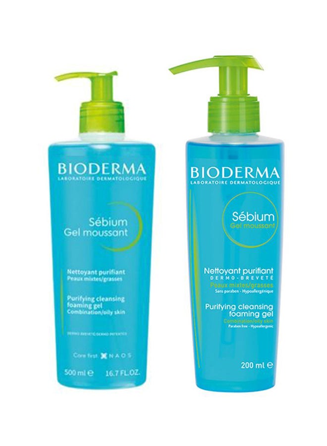 Bioderma Sebium Moussant Gel (1 + 1 Free) 500 ml + 200 ml 700ml  - Image 1