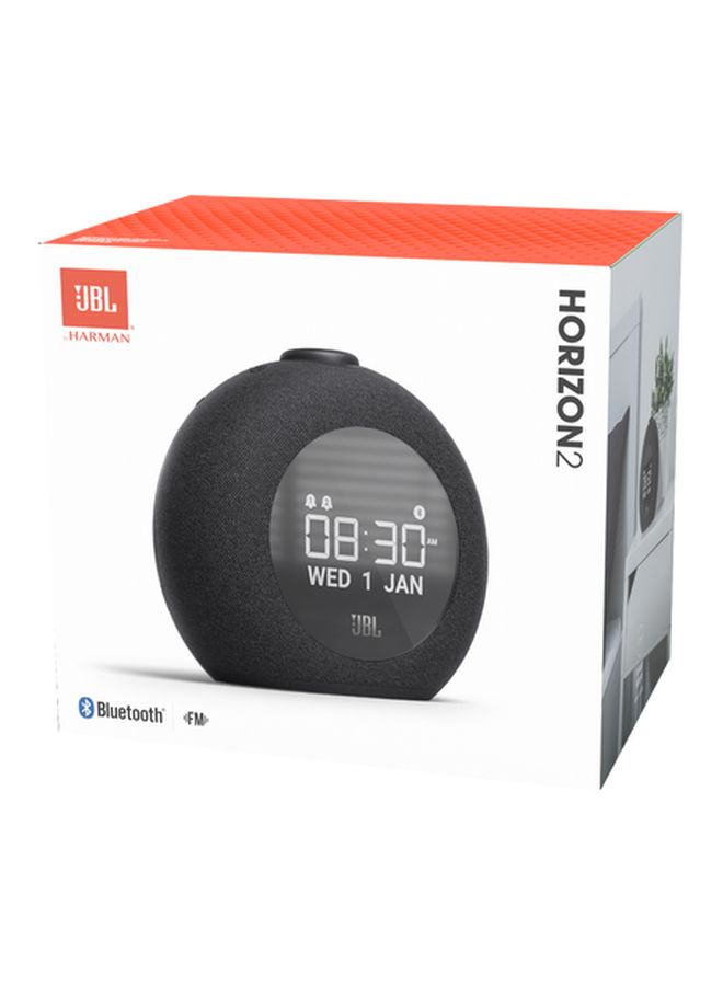 JBL - Horizon 2 Bluetooth Alarm Clock Speaker With FM Radio Black - Image 1