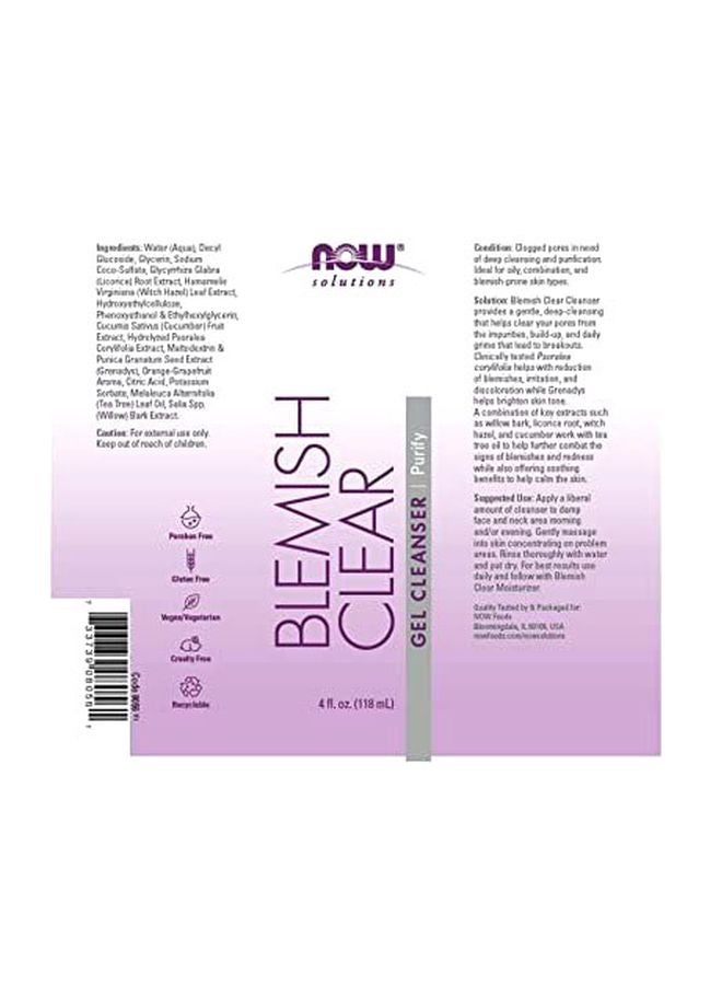 Now Foods Solutions Blemish Clear Gel Cleanser 118ml  - Image 2