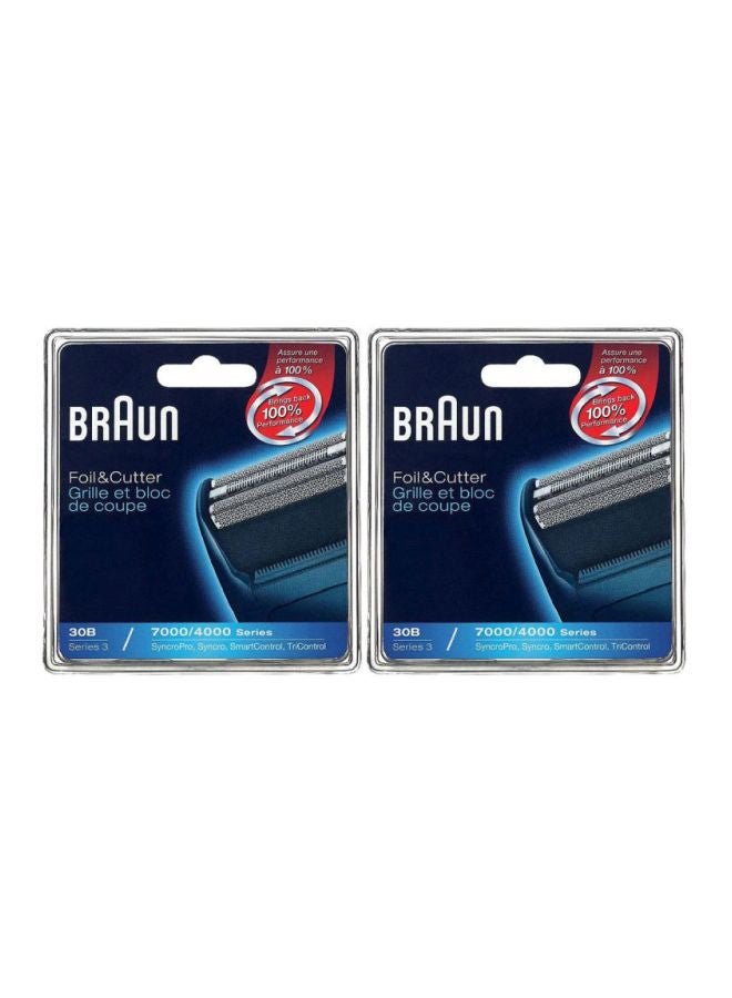 BRAUN Pack Of 2 30B Replacement Blade And Cutter Blue/Grey 4.5x4x1inch