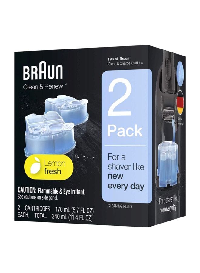 BRAUN 2-Pack Clean And Renew Lemon Fresh Cartridges Blue/White - Image 2