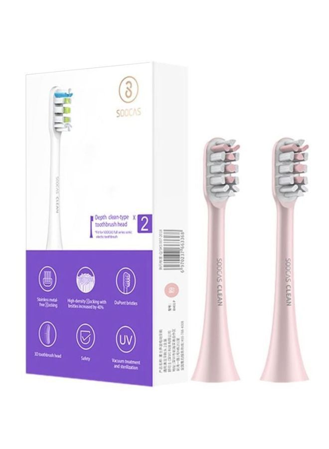 Xiaomi 2-Piece Electric Toothbrush Head Set Pink - Image 2