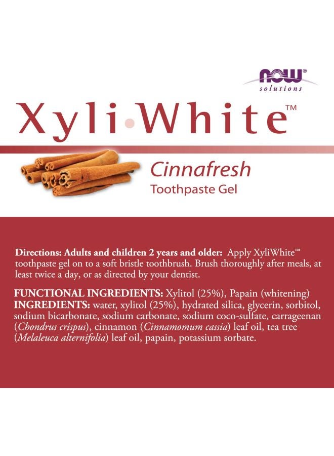 Now Foods - Pack Of 4 Cinnafresh Xyliwhite, Toothpaste Gel 4x181grams - Image 1