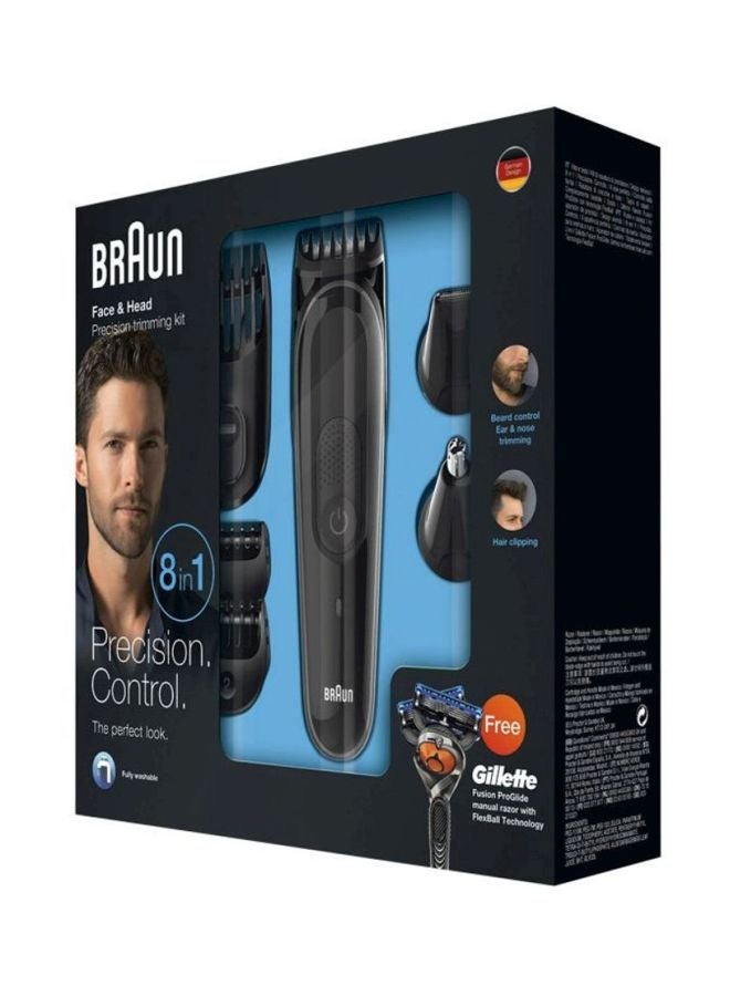 BRAUN 8-In-1 Face And Head Trimming Kit Black/Silver - Image 2