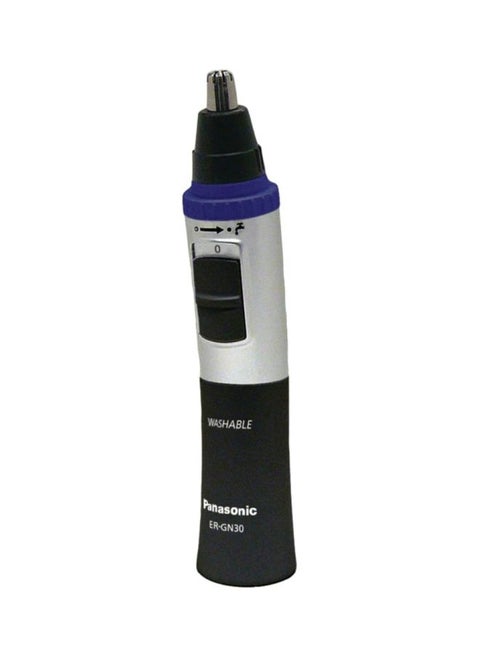 Wet And Dry Electric Nose, Ear And Facial Hair Trimmer For Men, Er-Gn30 Black/Silver