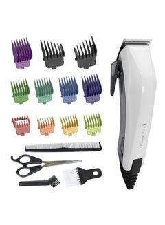 16-Piece Electric Colour Cut Hair Clipper White/Black/Green