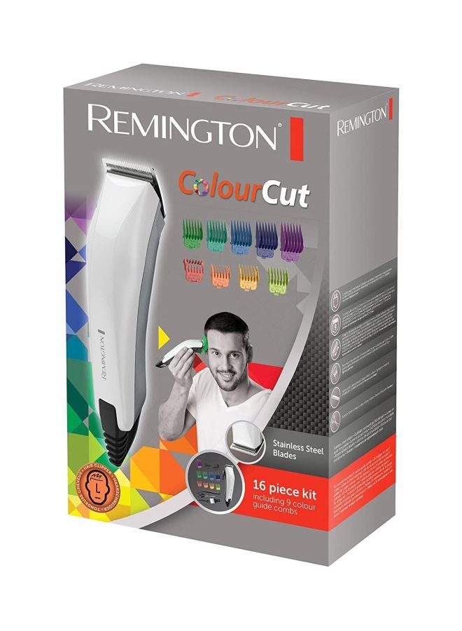 REMINGTON - 16-Piece Electric Colour Cut Hair Clipper White/Black/Green - Image 1