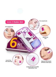 Derma Roller 6 in 1 Roller Kit White/Pink/Purple 6.89x4.09x0.61cm  - Image 5