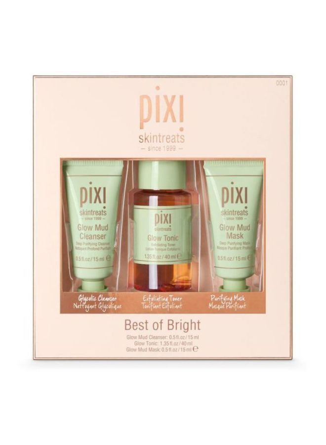 pixi - Best Of Bright Holiday Edition Kit Glow Mud Cleanser 1x15, Glow Tonic 1x40, Mud Mask 1x15ml - Image 1