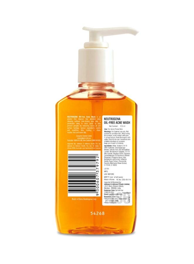 Neutrogena Oil-Free Acne Wash Orange 175ml  - Image 2
