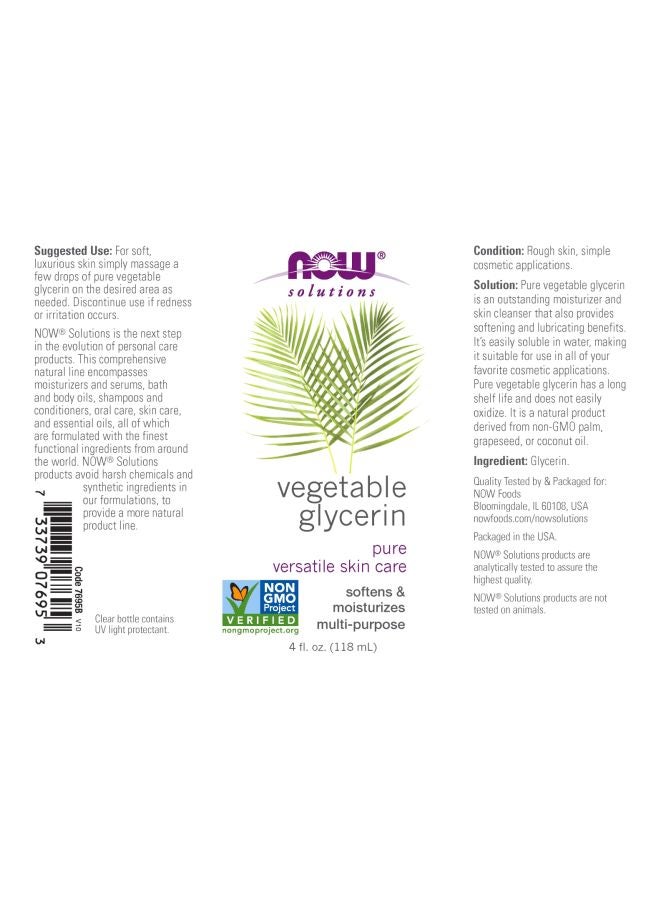 Now Foods Vegetable Glycerine 118ml  - Image 3