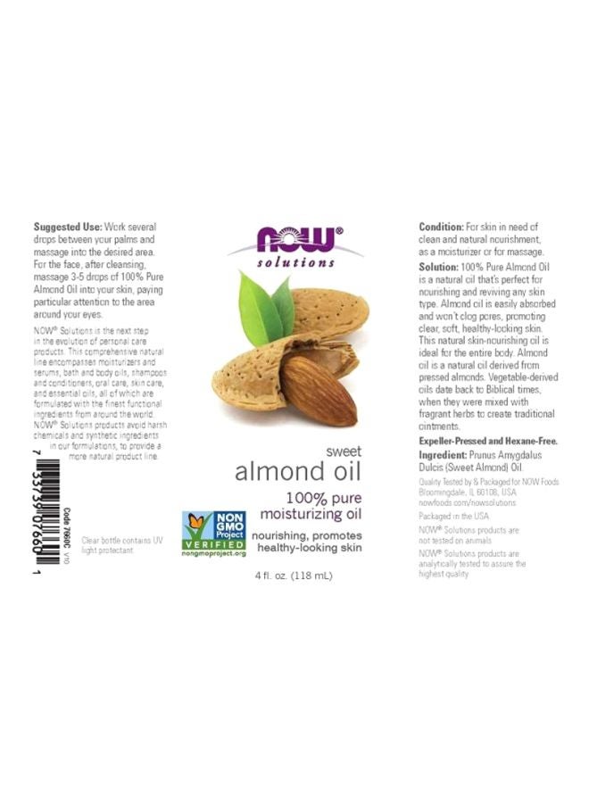 Now Foods Sweet Almond Oil 118ml  - Image 3