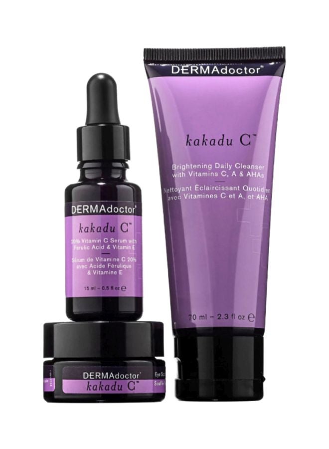 DERMAdoctor Kakadu C Daily Cleanser With Serum And Eye Souffle Cleanser 70 Milliliter, Serum 15 Milliliter, Eye Souffle 15ml - Image 1