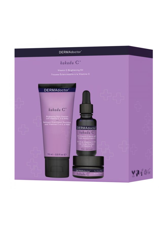 DERMAdoctor Kakadu C Daily Cleanser With Serum And Eye Souffle Cleanser 70 Milliliter, Serum 15 Milliliter, Eye Souffle 15ml - Image 2