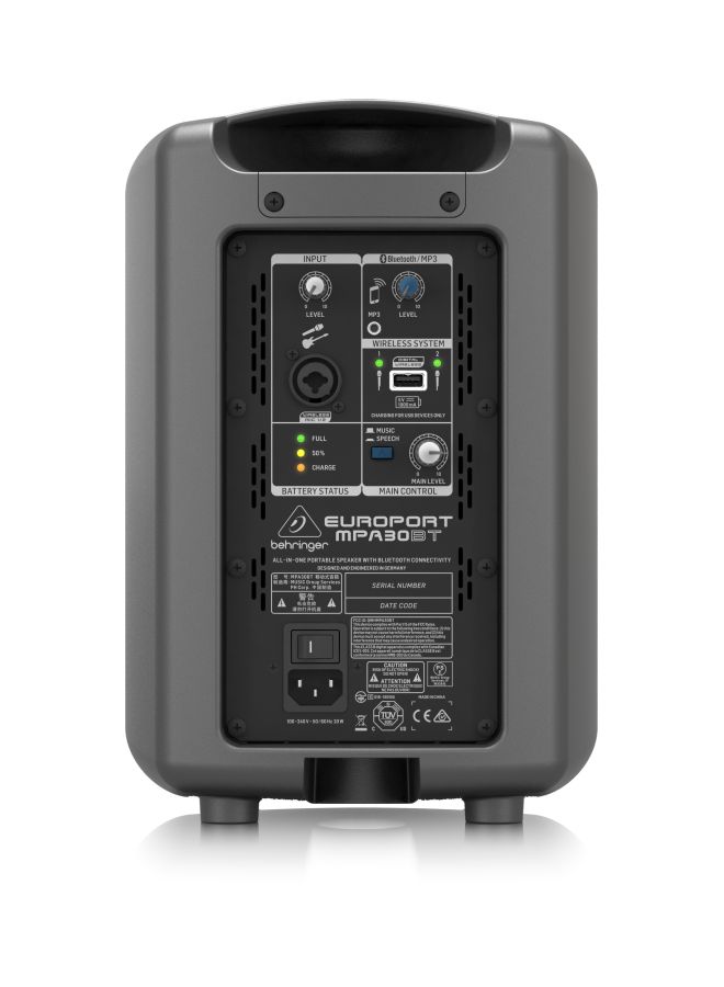 behringer - All In One Speaker With Bluetooth Connectivity MPA30BT Grey - Image 1