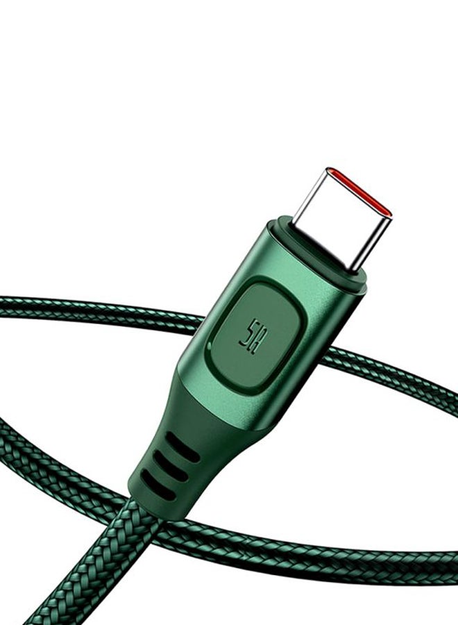 Baseus USB A to Type C 5A Fast Charging Cable Flash Series Zinc Alloy Data Cable Premium Nylon Braided USB Cable Compatible for Samsung Galaxy, Nintendo Switch, Huawei Mate Book X Pro iPad mini 6 etc. 1Meter Green - Image 2
