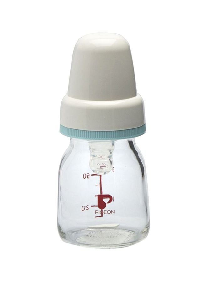 pigeon Glass Juice Feeder, 50 mL - Clear/White/Blue  - Image 1