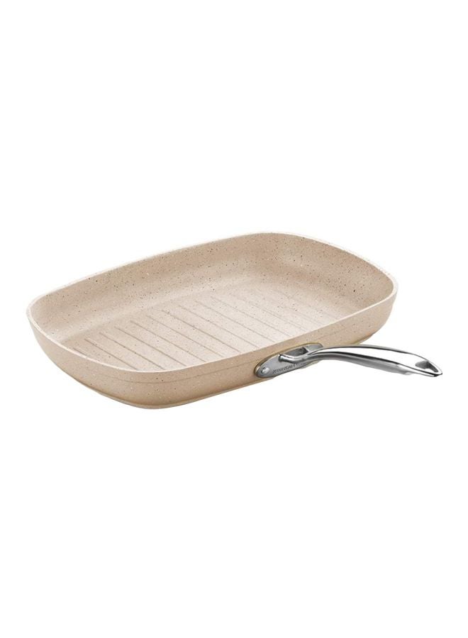 Korkmaz Granite Rectangular Grill Frying Pan Beige/Silver 35x25cm 