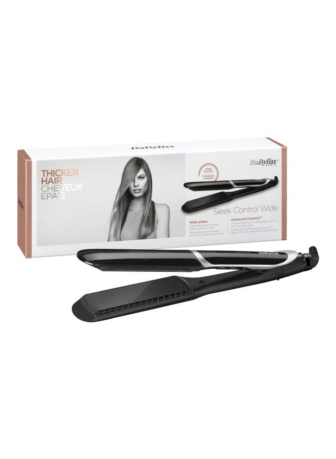 babyliss Sleek Control Hair Straightener For Women | Built-in 35mm Elongated Tourmaline Ceramic Plates | 6 Adjustable Heat Settings From 140-235°C | Removable Comb & Auto Shut Off | ST397SDE Black  - Image 2