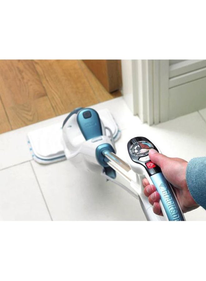 BLACK+DECKER - 2-in-1 Steam Mop With Handle 1600W 1600.0 W FSMH1621 Silver/White/Blue - Image 1
