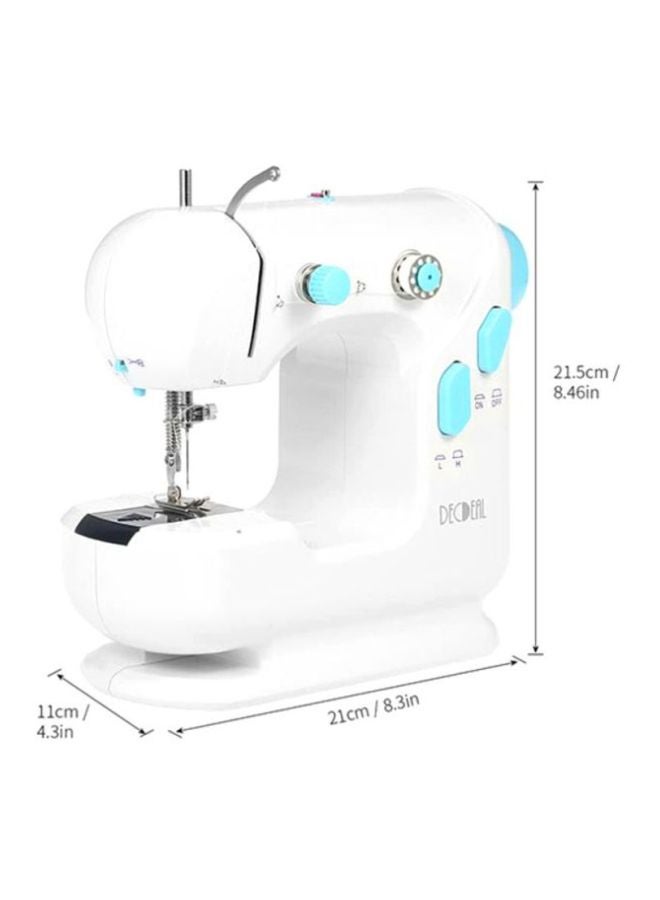 Decdeal Multifunctional Electric Sewing Machine With Extension Table H19676UK White/Blue - Image 4