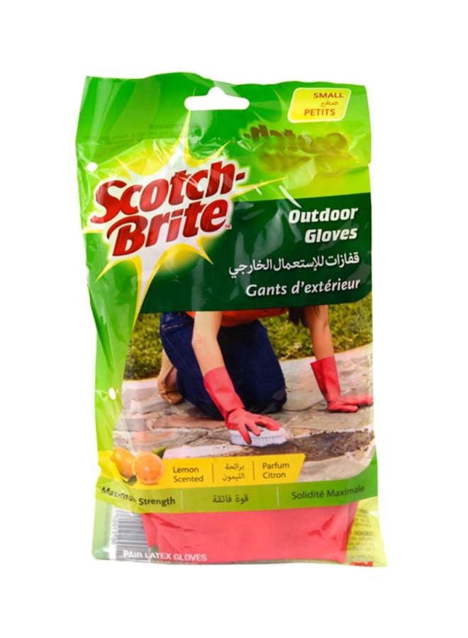3M Scotch-Brite Lemon Scented Outdoor Small Gloves Pink Red  - Image 3